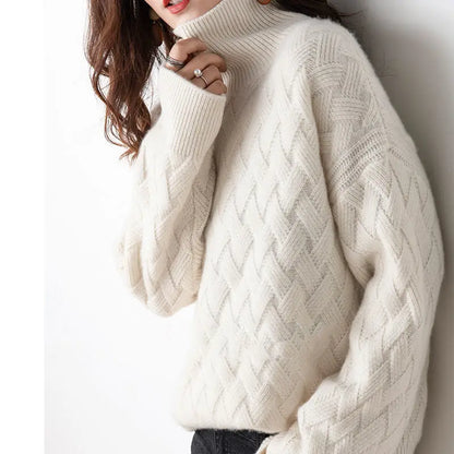Nadia Ribbed Knit in Beige – Women's Sweater
