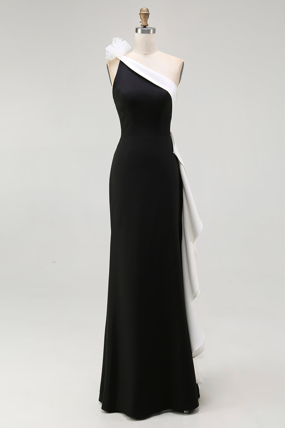 Elegant Mermaid Wedding Guest Dress | Satin with 3D Floral Embellishments 2