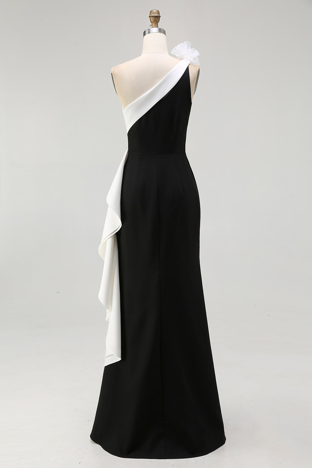 Elegant Mermaid Wedding Guest Dress | Satin with 3D Floral Embellishments 3