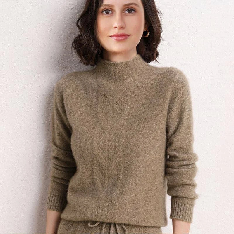 Elegant Mock Neck Sweater | Soft Knit Fabric, Cozy Fit for Women 1