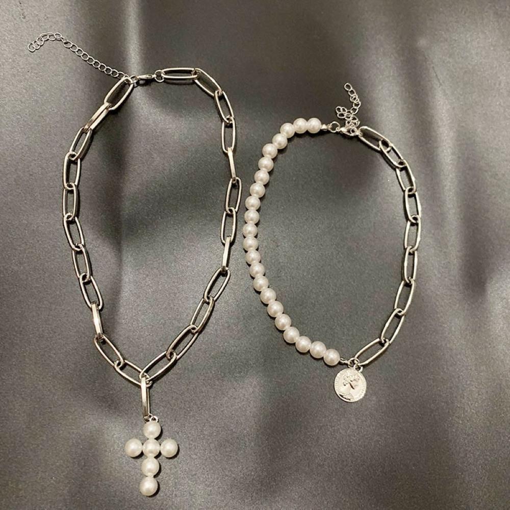 Elegant Pearl Heart Pendant Necklace | Multi-Layer Design, Lightweight 12
