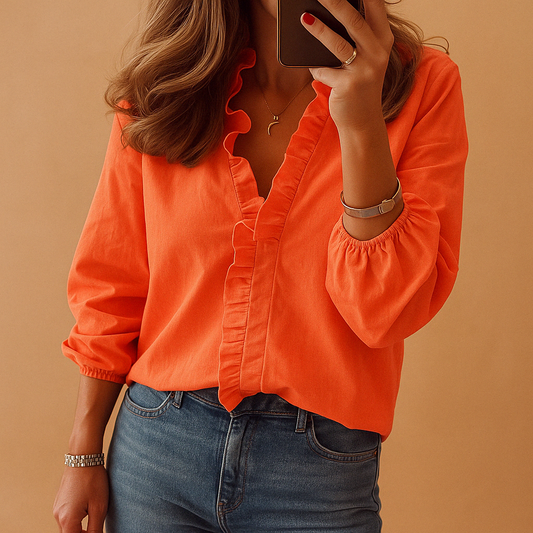 Elegant Ruffle Blouse | Lightweight Design for Women 0