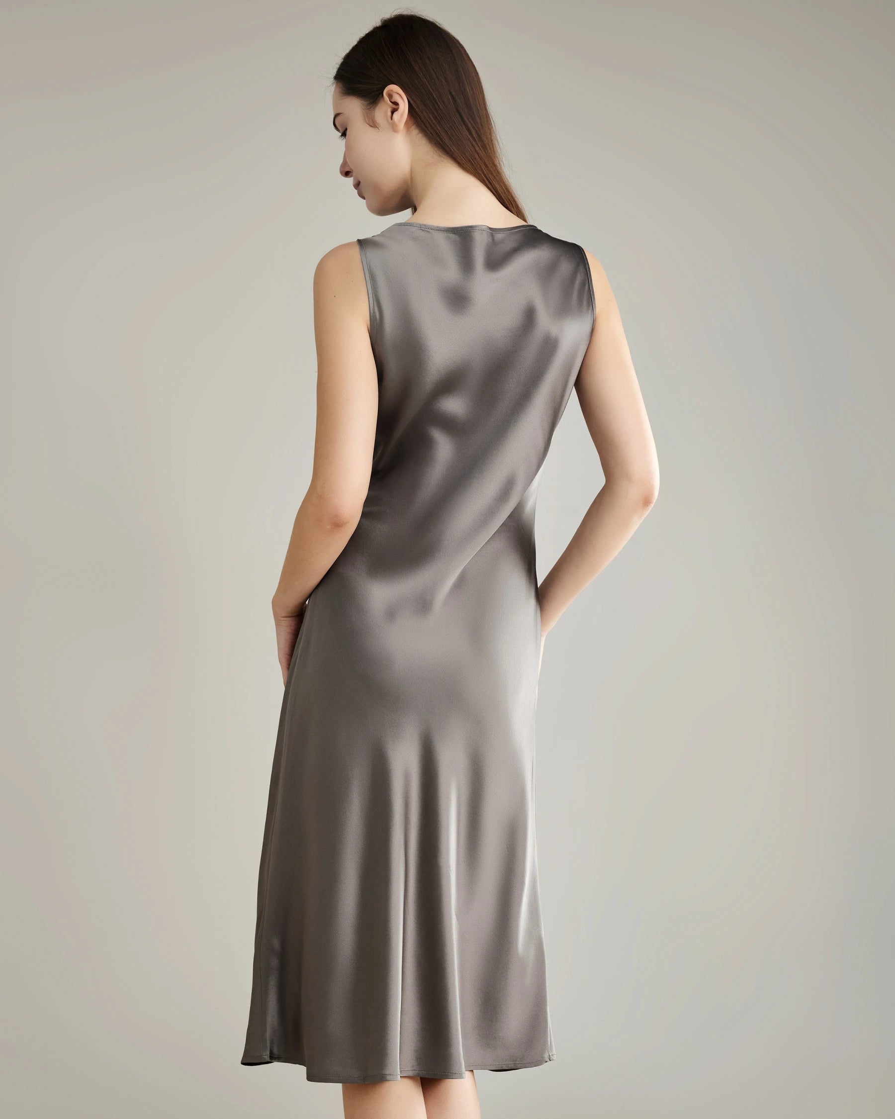 Elegant Silk Slip Dress | 100% Mulberry Silk, Cowl Neck 3