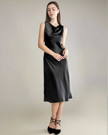 Elegant Silk Slip Dress | 100% Mulberry Silk, Cowl Neck 6
