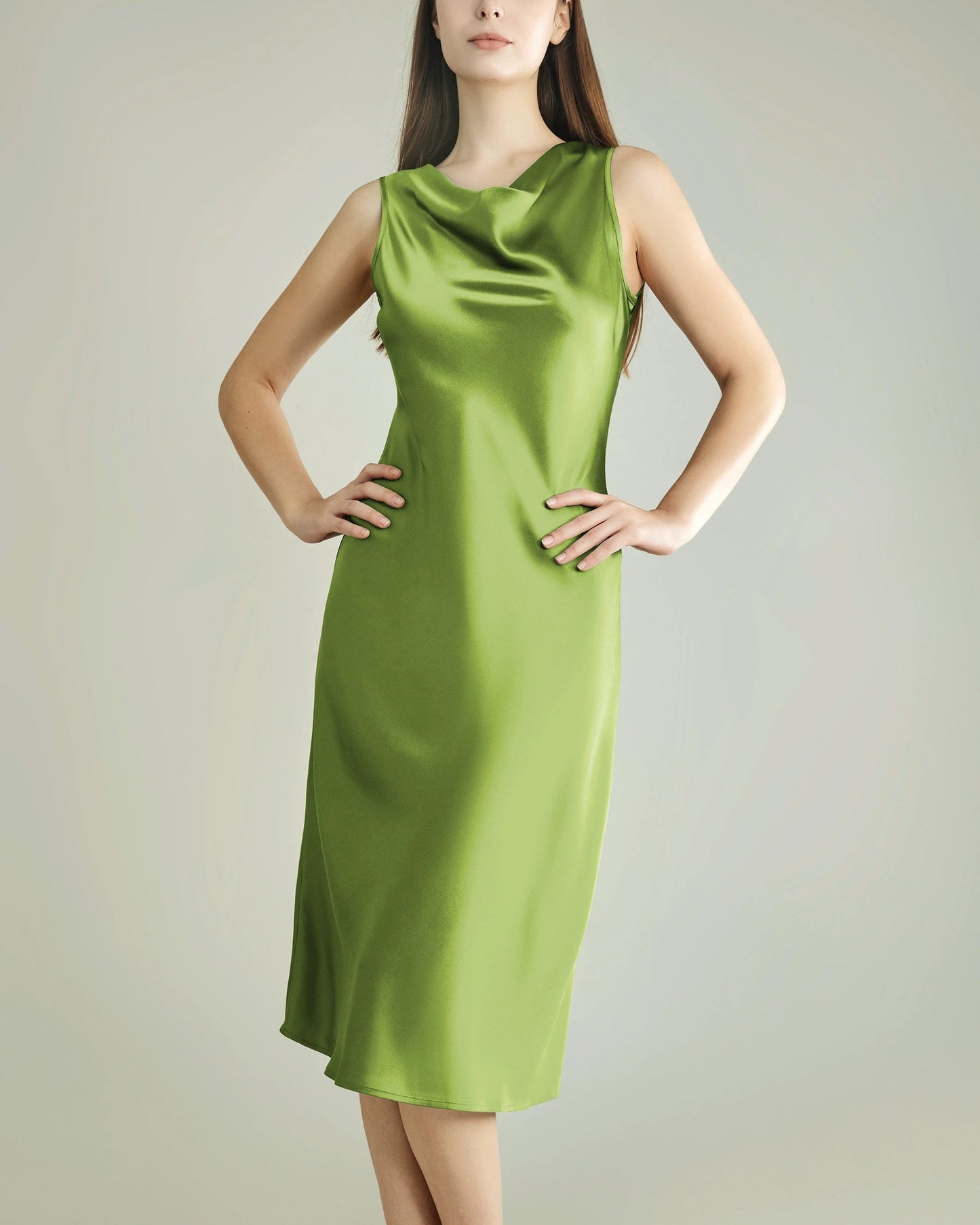 Elegant Silk Slip Dress | 100% Mulberry Silk, Cowl Neck 7