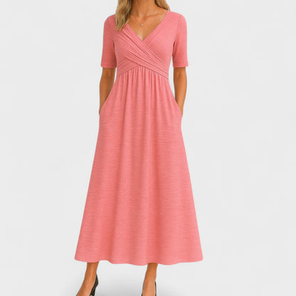 Elegant V-Neck Midi Dress for Women | Soft, Breathable Fabric, Cocktail & Formal 6
