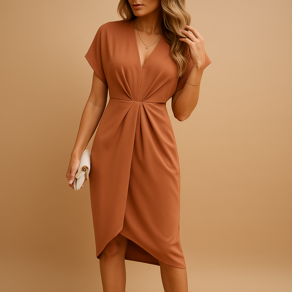 Elegant Wrap Midi Dress | Flattering Fit for Women, Perfect for Summer and Formal Occasions 2
