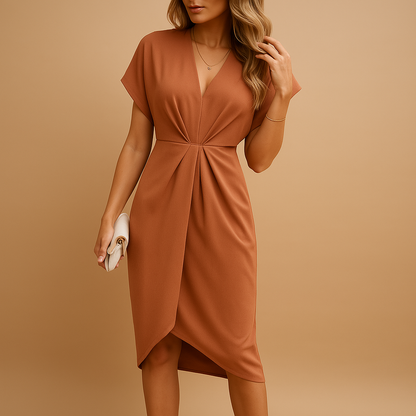 Elegant Wrap Midi Dress | Flattering Fit for Women, Perfect for Summer and Formal Occasions 2
