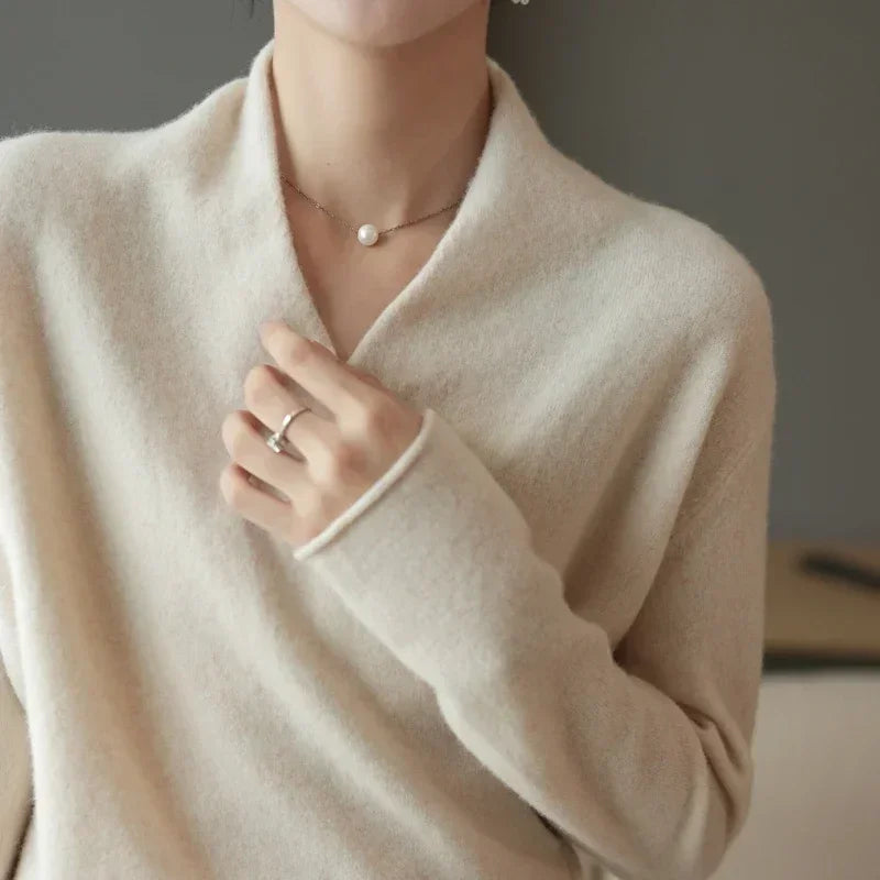 Elegant Wrap Sweater for Women | Soft Knitted V-Neck, Loose Fit 1