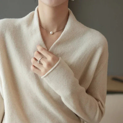 Elegant Wrap Sweater for Women | Soft Knitted V-Neck, Loose Fit 1
