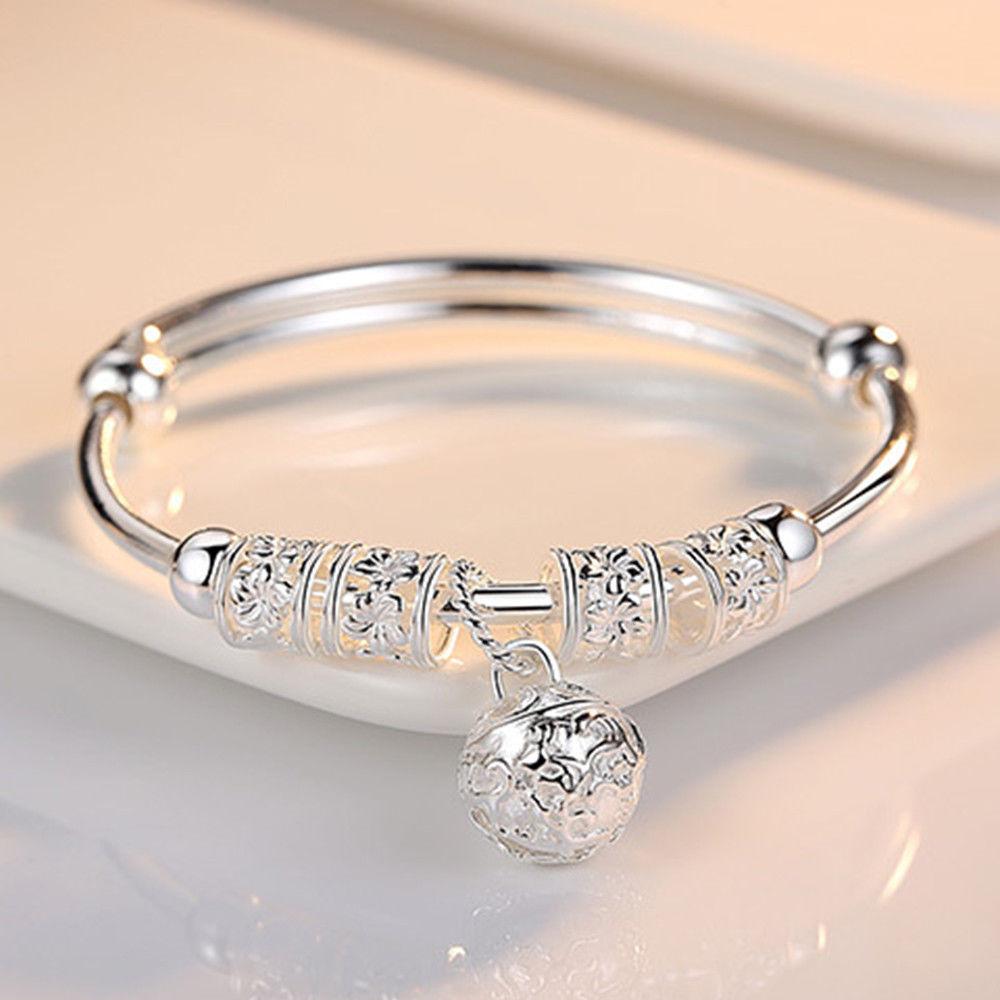 Floral Charm Bangle Bracelet for Women | Sterling Silver Lightweight Elegance 0