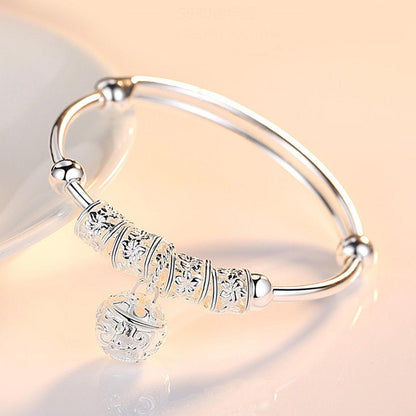 Floral Charm Bangle Bracelet for Women | Sterling Silver Lightweight Elegance 1