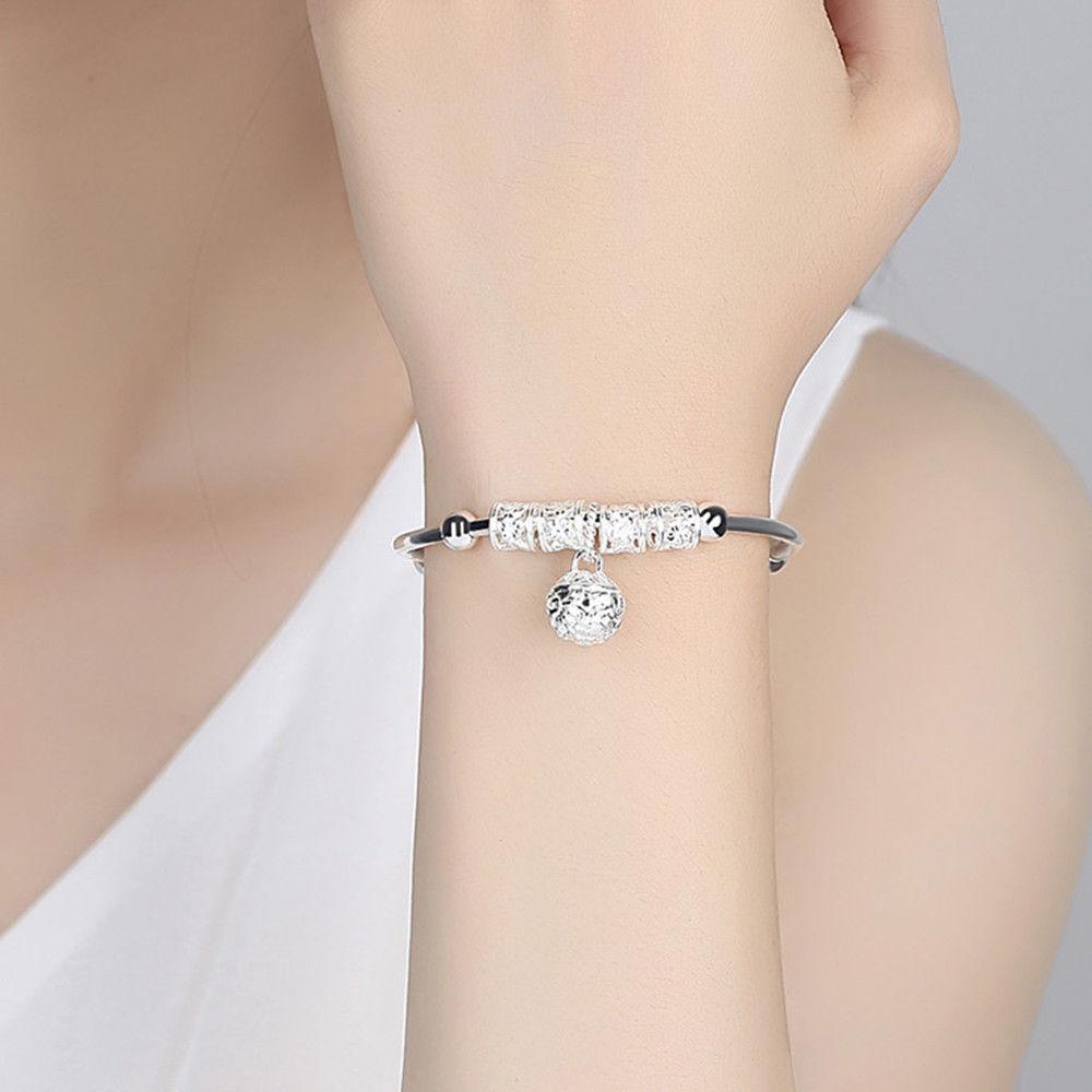Floral Charm Bangle Bracelet for Women | Sterling Silver Lightweight Elegance 5