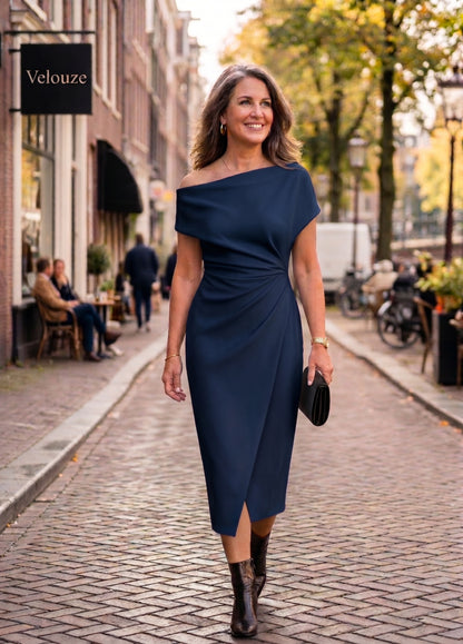 Vashti | One-Shoulder Pleated Midi