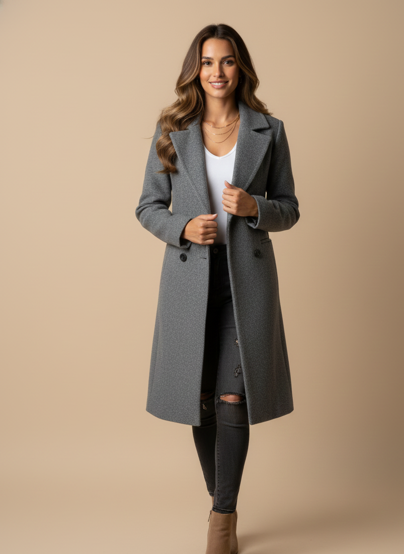 Dakota | Long Wool-Blend Double-Breasted Coat