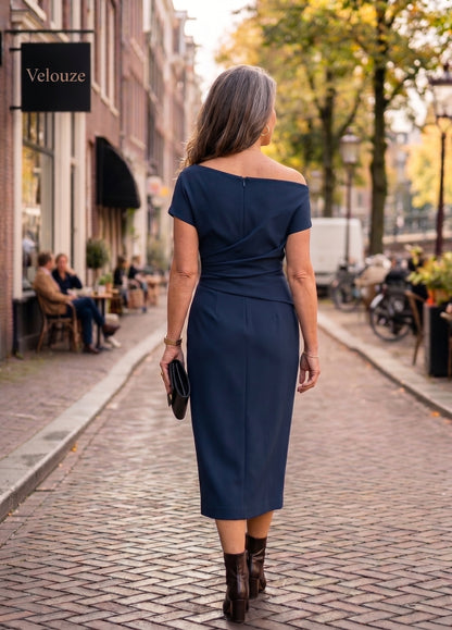 Vashti | One-Shoulder Pleated Midi