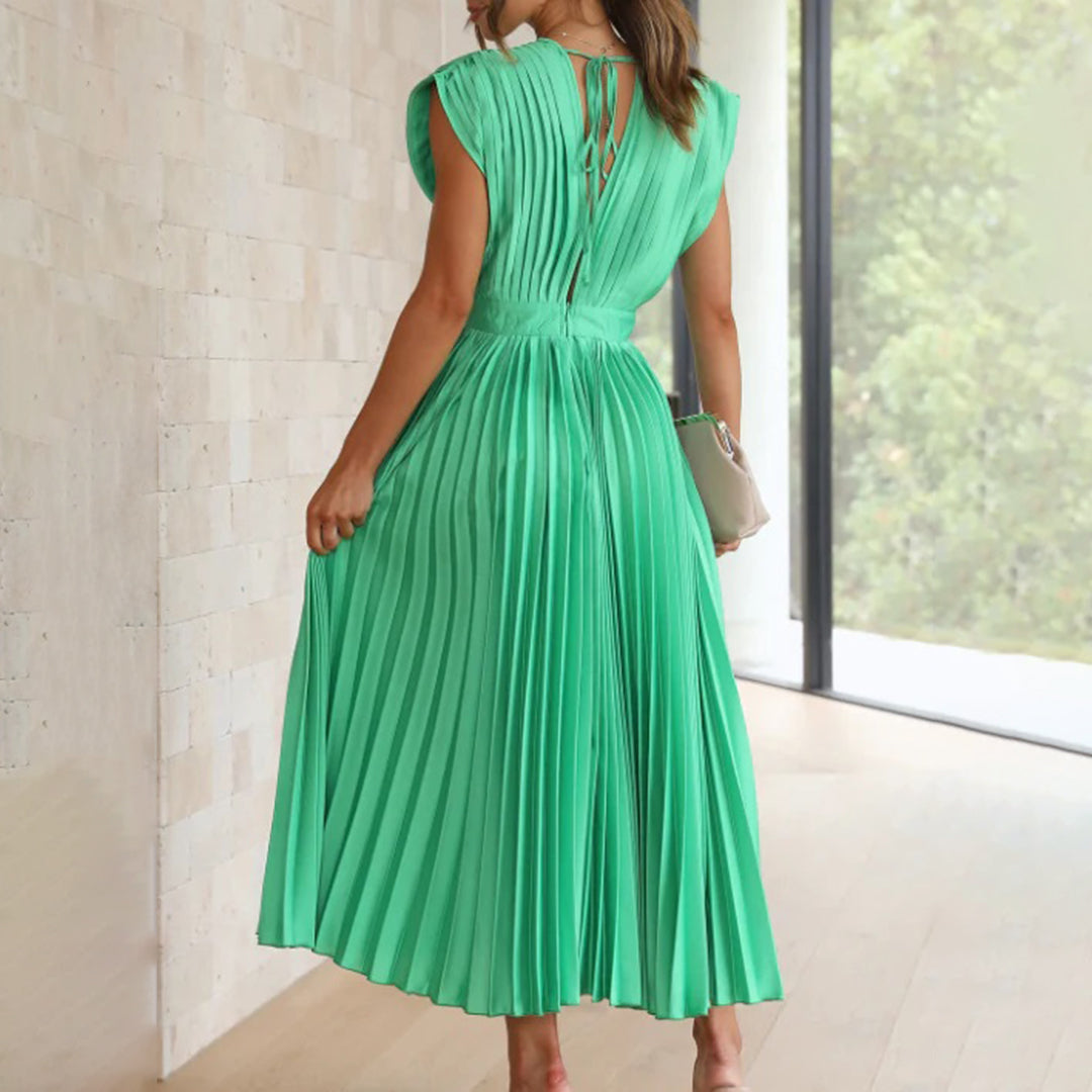 Serena | Plissiertes Abendkleid mit offener Rückenpartie