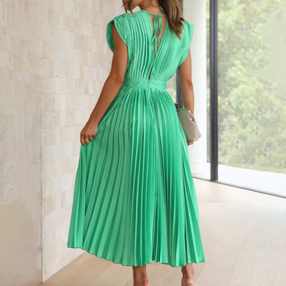 Serena | Plissiertes Abendkleid mit offener Rückenpartie