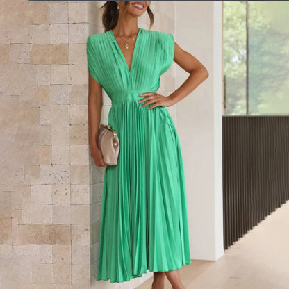 Serena | Plissiertes Abendkleid mit offener Rückenpartie