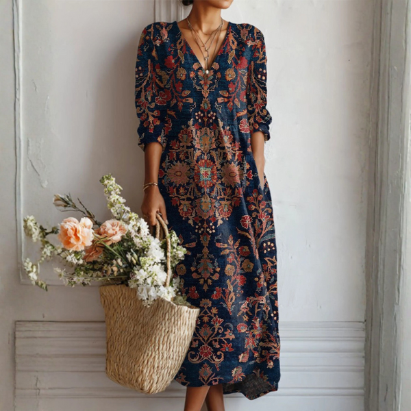 Cressida | Abstract Print Midi — Velouze