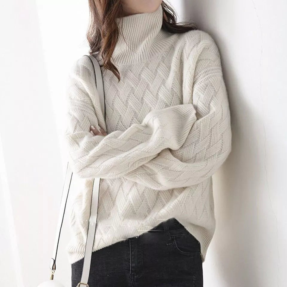 Nadia Ribbed Knit Detail – Women's Sweater