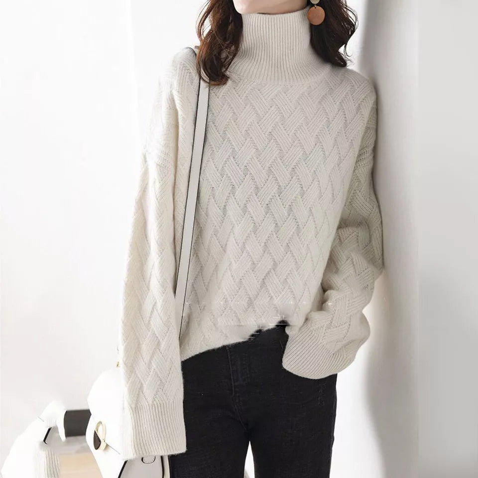 Nadia Ribbed Knit Detail – Women's Sweater