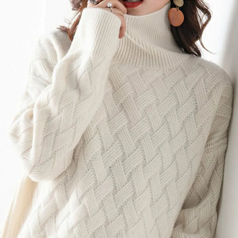 Nadia Ribbed Knit in Beige – Women's Sweater