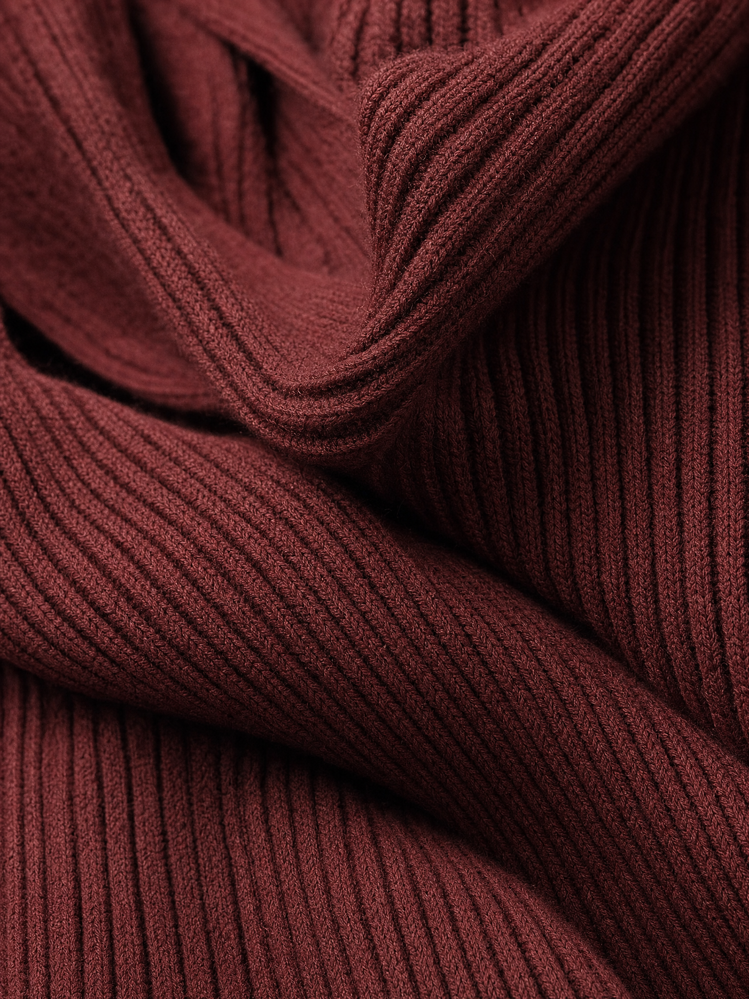 Verena Belted Turtleneck in Wine Red – Women's Midi Dress