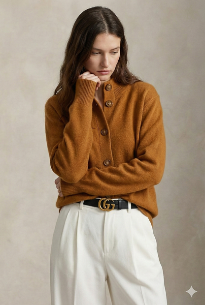 Madison Avenue Long Cardigan for Women | Soft Merino Blend with Bold Buttons 1