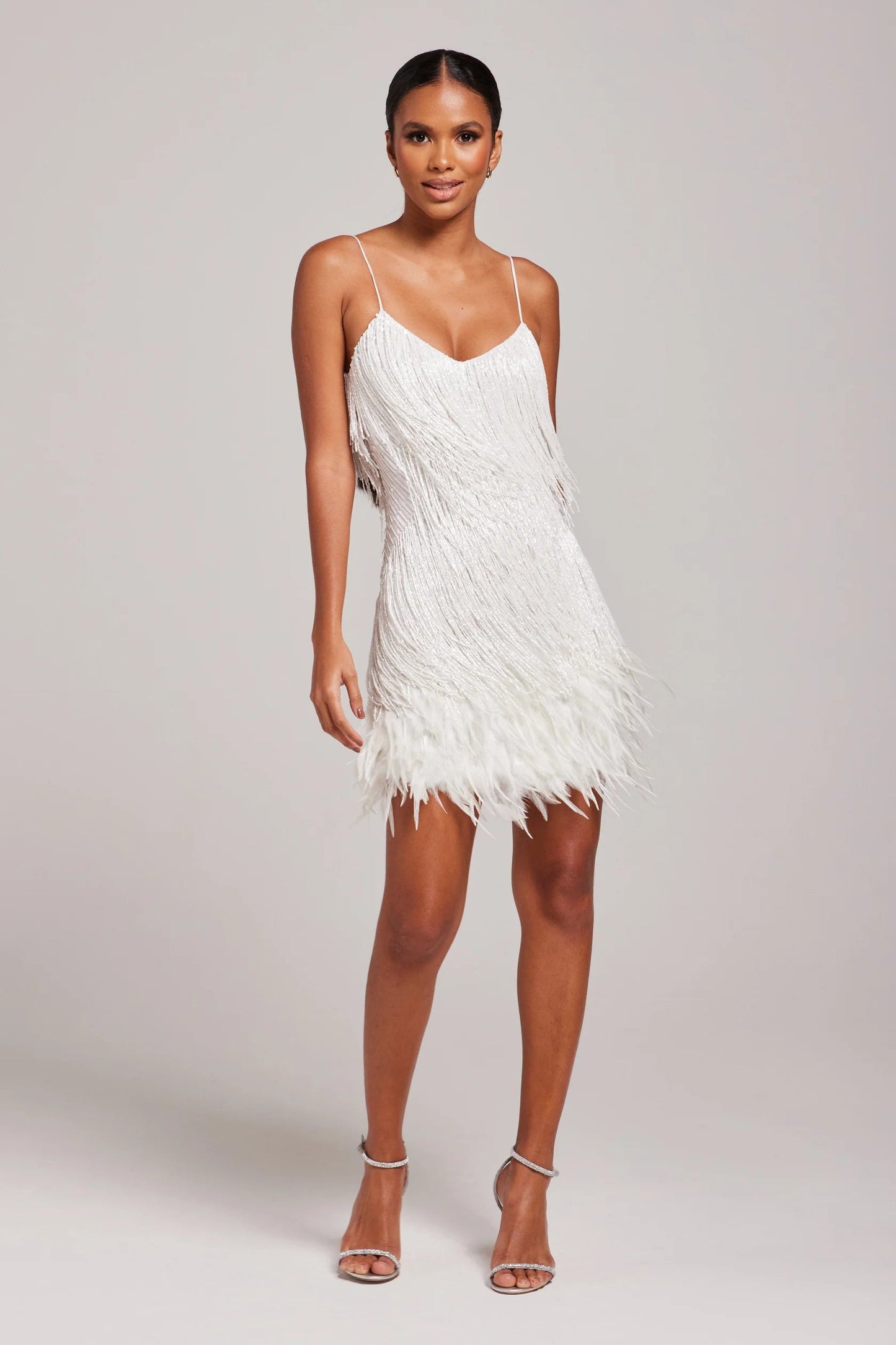 Margaret Plus Size Cocktail Dress | Elegant Fringe Feathers, Perfect for Weddings and Parties 2