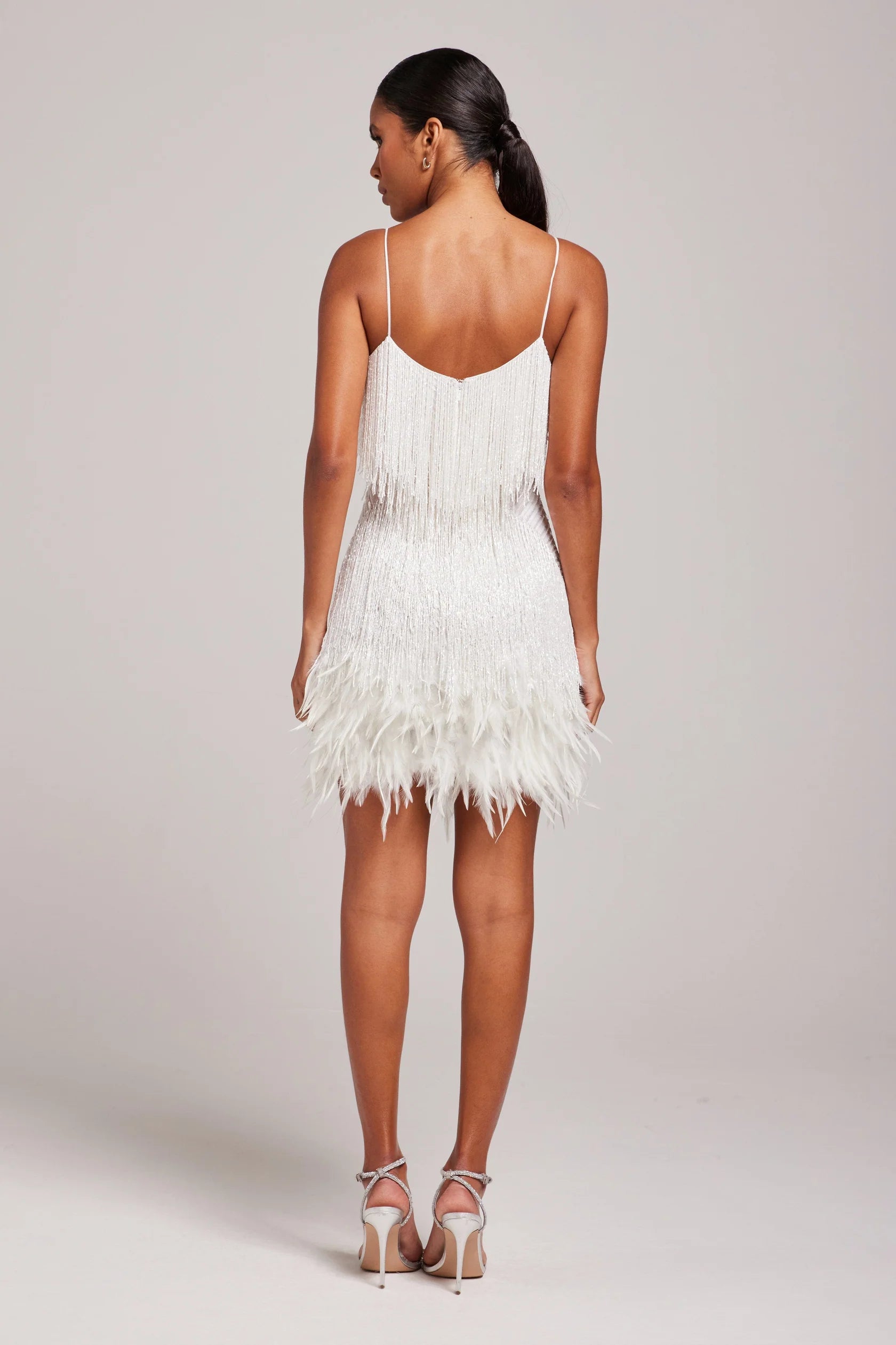 Margaret Plus Size Cocktail Dress | Elegant Fringe Feathers, Perfect for Weddings and Parties 3