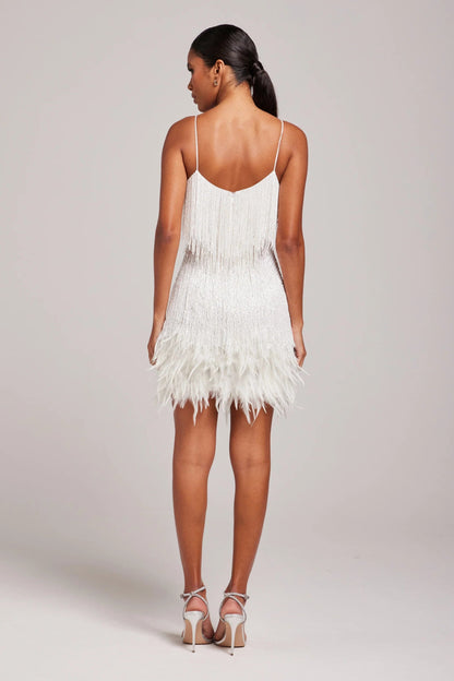 Margaret Plus Size Cocktail Dress | Elegant Fringe Feathers, Perfect for Weddings and Parties 3