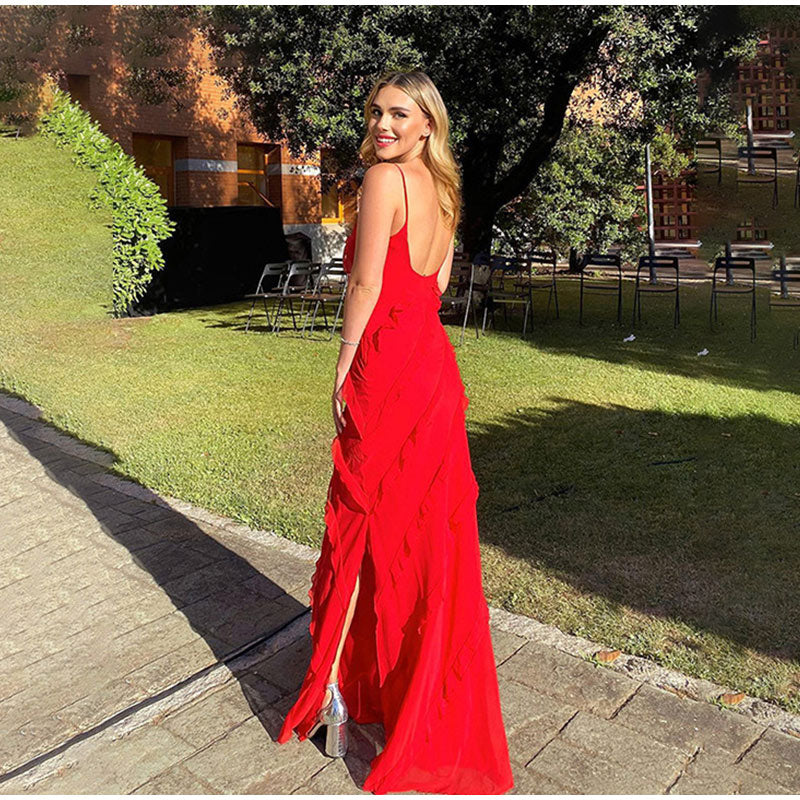 Imogen | Abend-Maxikleid mit Rüschen