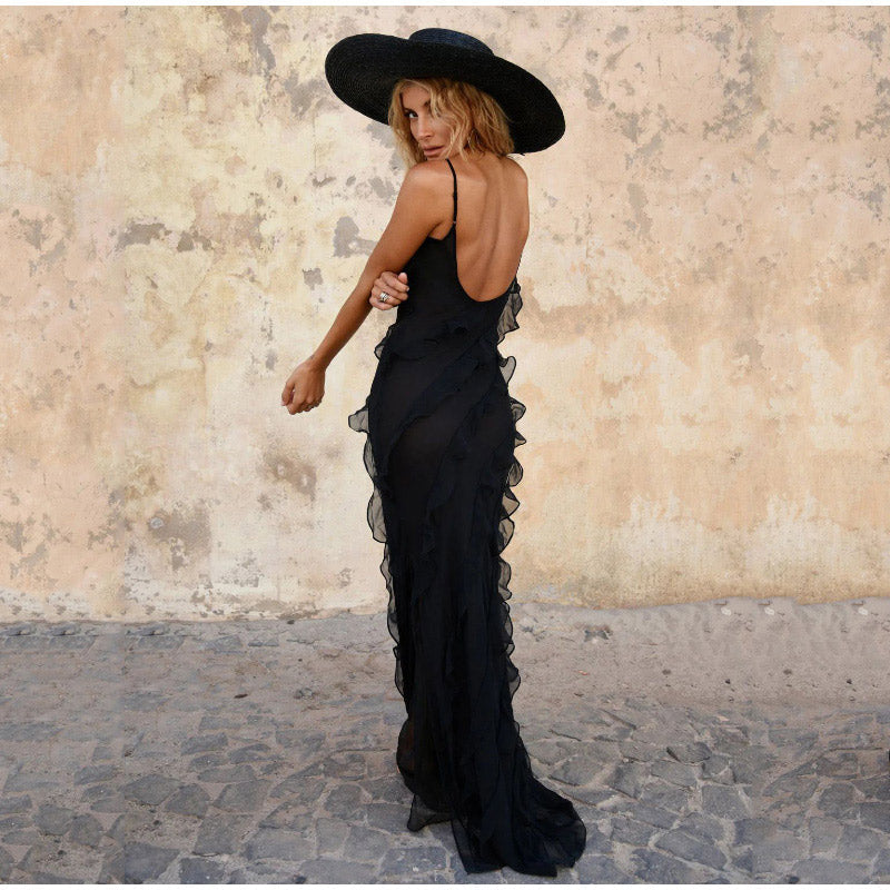 Imogen | Abend-Maxikleid mit Rüschen