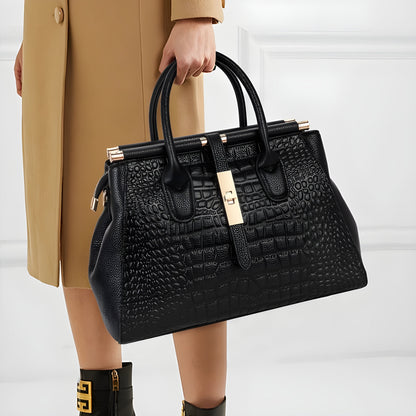 Maxie Alligator Handbag | Premium Cowhide Leather, Chic Design 1