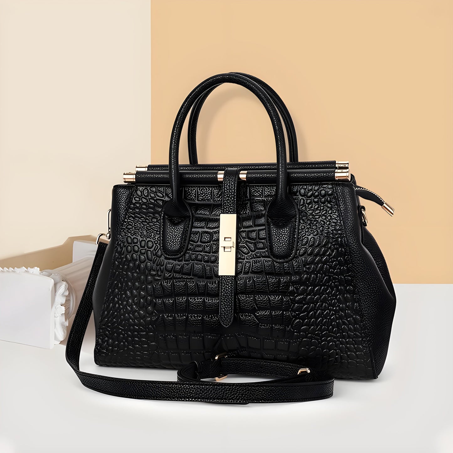Maxie Alligator Handbag | Premium Cowhide Leather, Chic Design 3