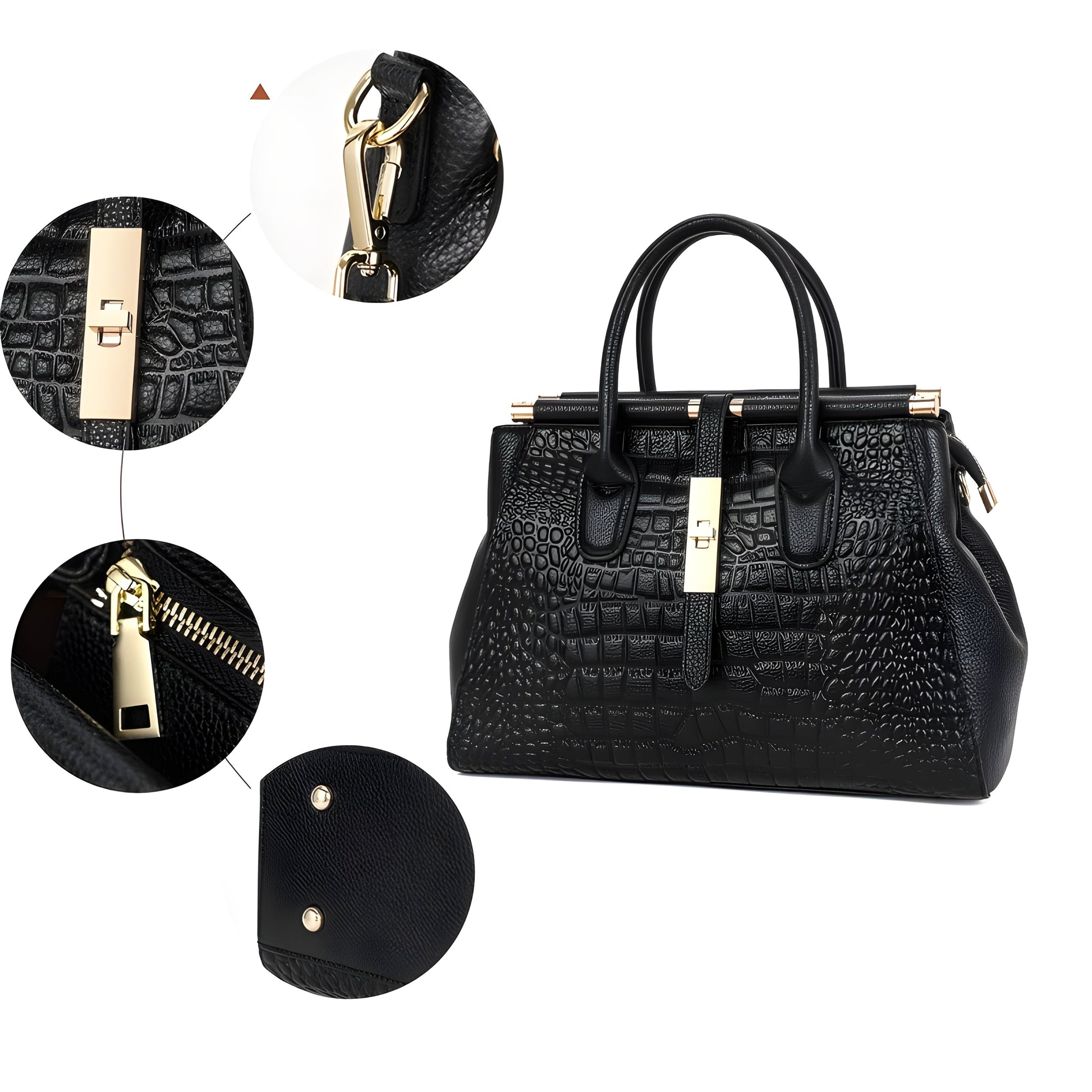 Maxie Alligator Handbag | Premium Cowhide Leather, Chic Design 5