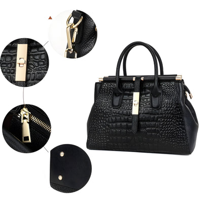 Maxie Alligator Handbag | Premium Cowhide Leather, Chic Design 5