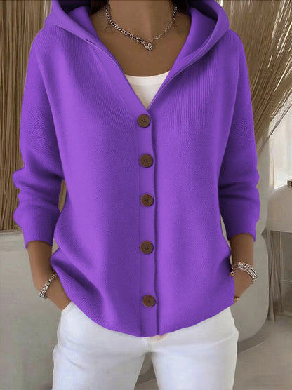 Zoé | Weiche Strickjacke mit Kapuze