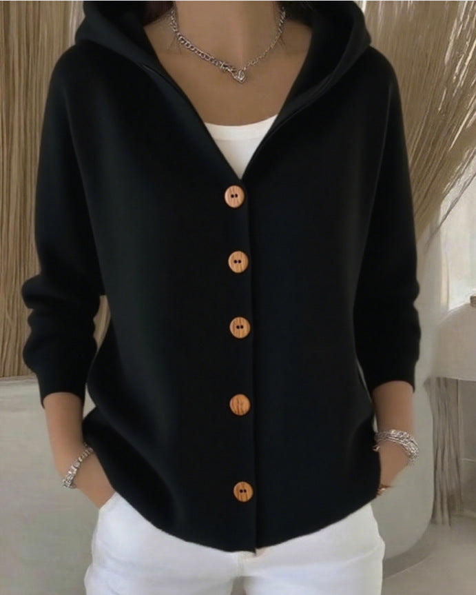 Zoé | Weiche Strickjacke mit Kapuze