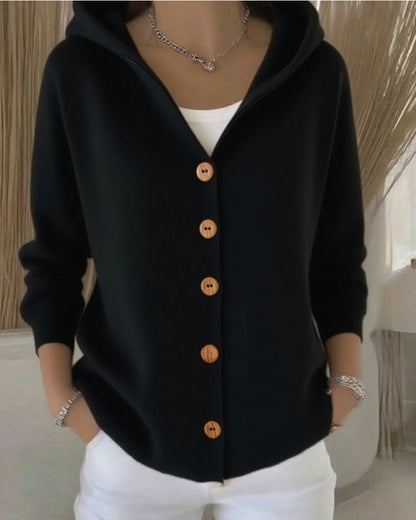 Zoé | Weiche Strickjacke mit Kapuze