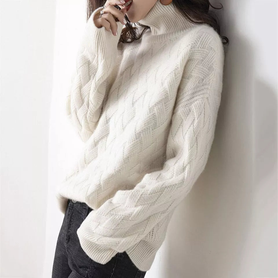 Nadia Ribbed Knit Detail – Women's Sweater