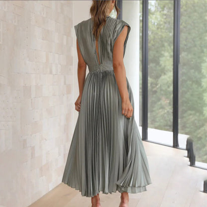 Serena | Plissiertes Abendkleid mit offener Rückenpartie