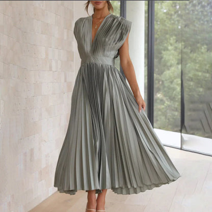 Serena | Plissiertes Abendkleid mit offener Rückenpartie