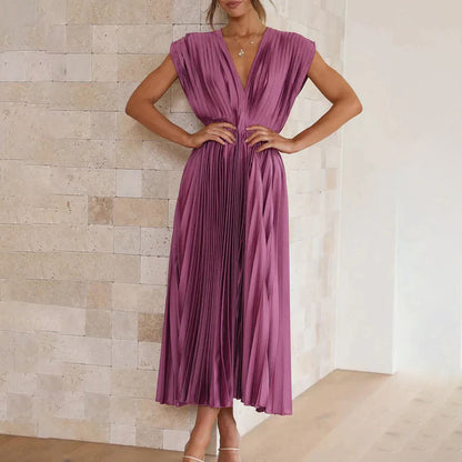 Serena | Plissiertes Abendkleid mit offener Rückenpartie