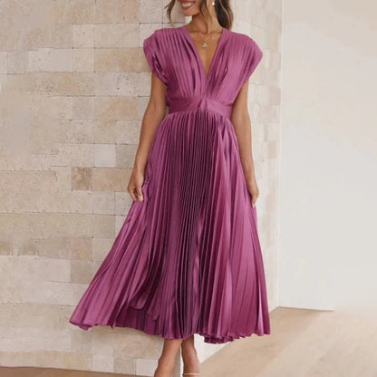 Serena | Plissiertes Abendkleid mit offener Rückenpartie