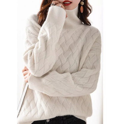 Nadia Ribbed Knit in Beige – Women's Sweater
