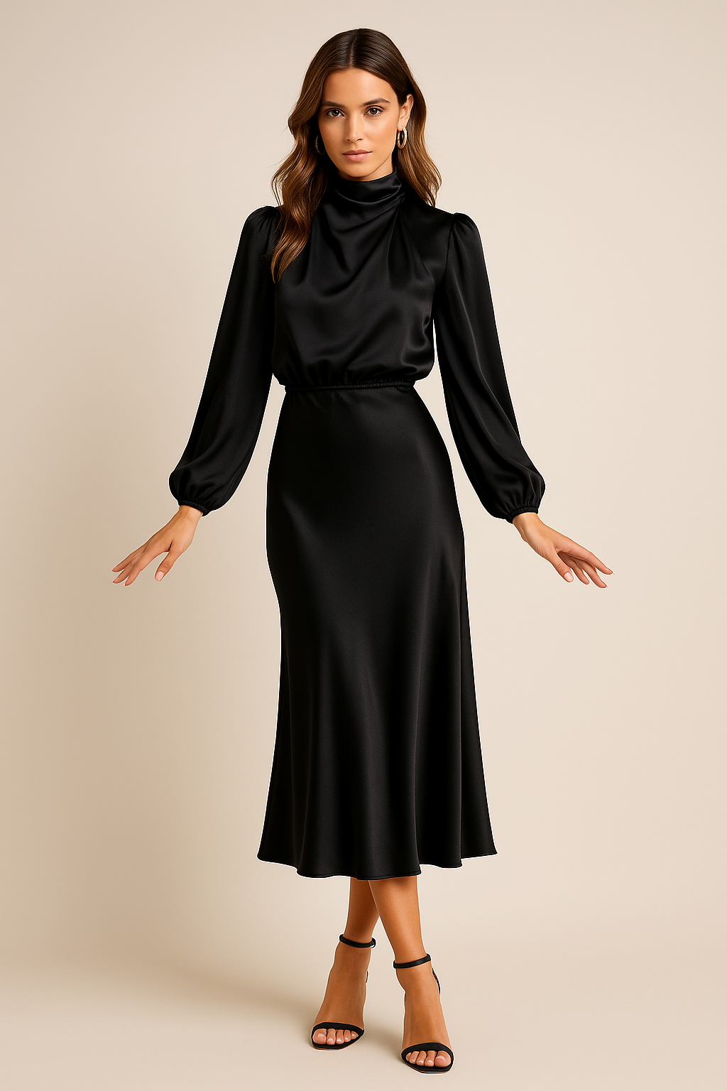Satin Midi Dress for Women | Elegant Summer Dresses, Comfortable Fit 3