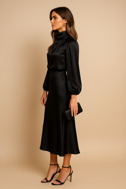 Satin Midi Dress for Women | Elegant Summer Dresses, Comfortable Fit 4