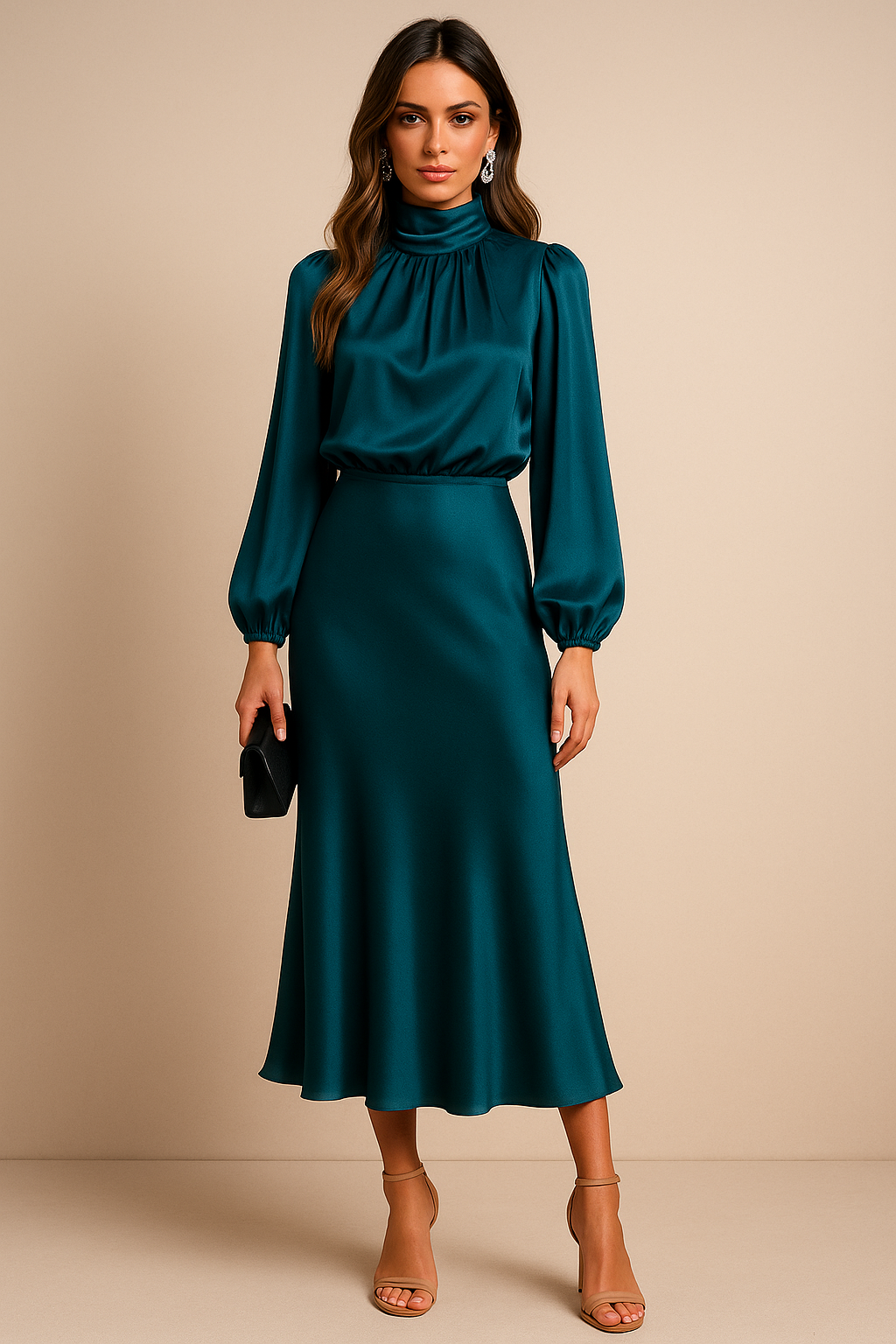 Satin Midi Dress for Women | Elegant Summer Dresses, Comfortable Fit 6